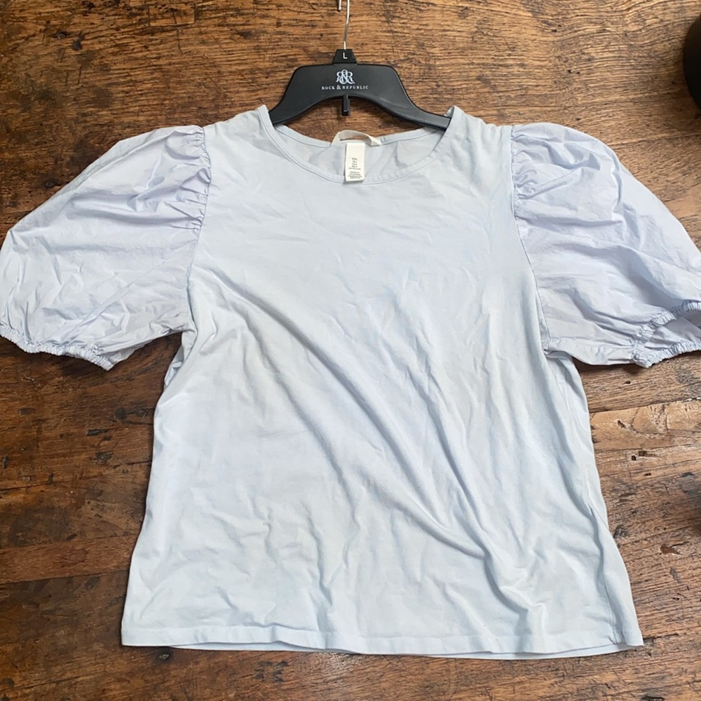 H&M sky blue Puff Sleeve Blouse